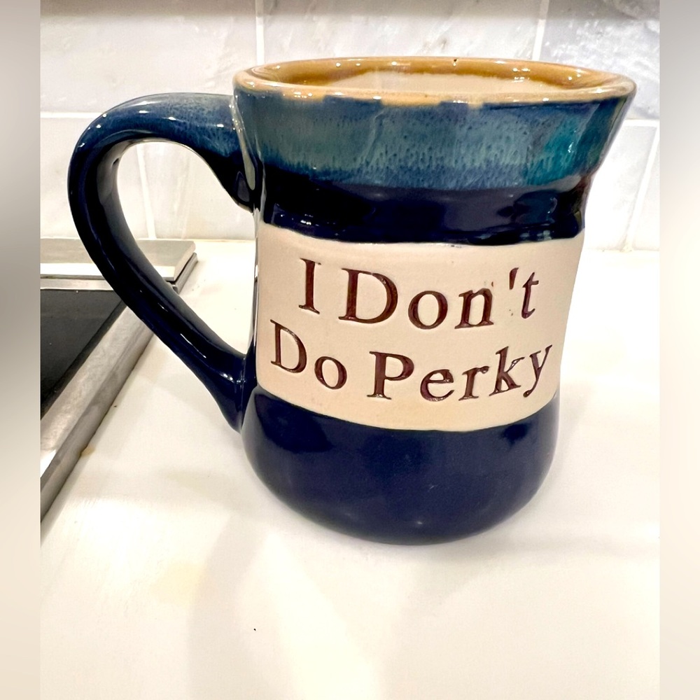 Large pottery mug.  Great, large handle. New